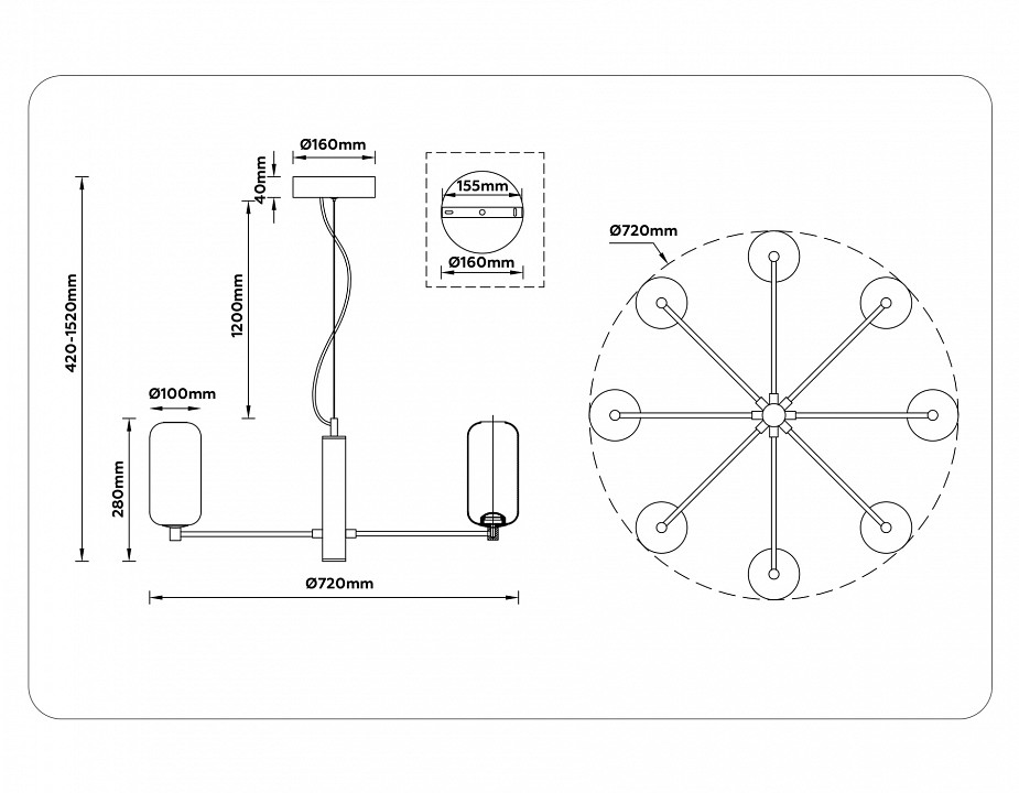 Подвесная люстра ambrella light lh lh11109