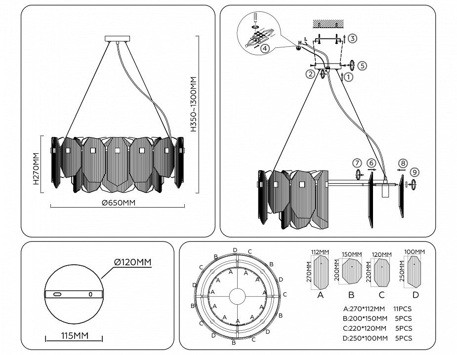 Подвесной светильник ambrella light lh lh31203