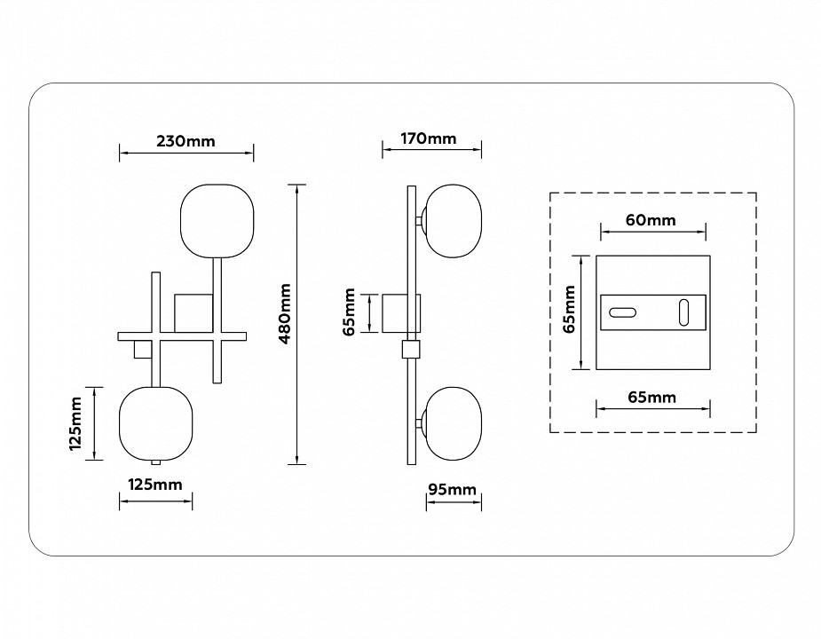 Накладной светильник ambrella light lh lh51019