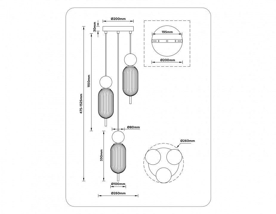 Подвесной светильник ambrella light lh lh53102