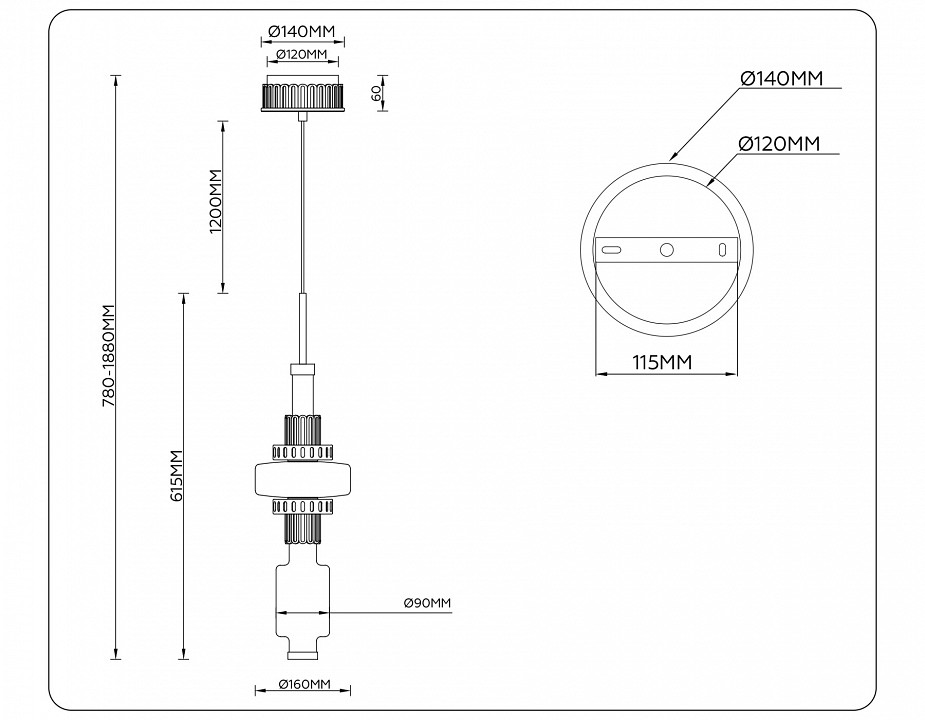 Подвесной светильник ambrella light lh lh53121