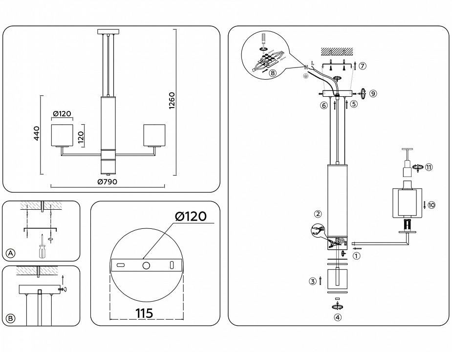 Подвесная люстра ambrella light lh lh56003