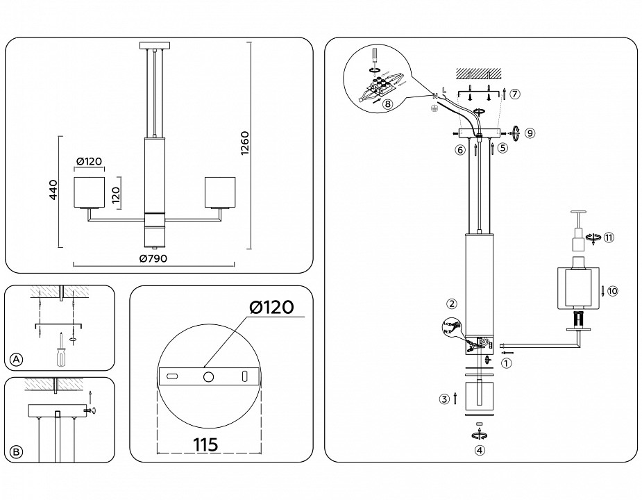 Подвесная люстра ambrella light lh lh56013