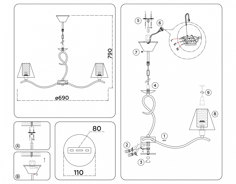 Подвесная люстра ambrella light high light lh57081