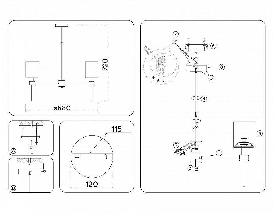 Люстра на штанге ambrella light high light lh72371