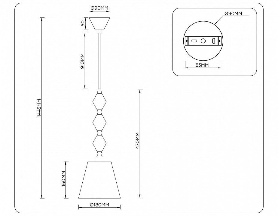Подвесной светильник ambrella light lh lh75405
