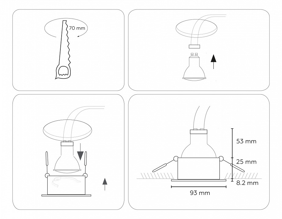 Встраиваемый светильник ambrella light tn tn111