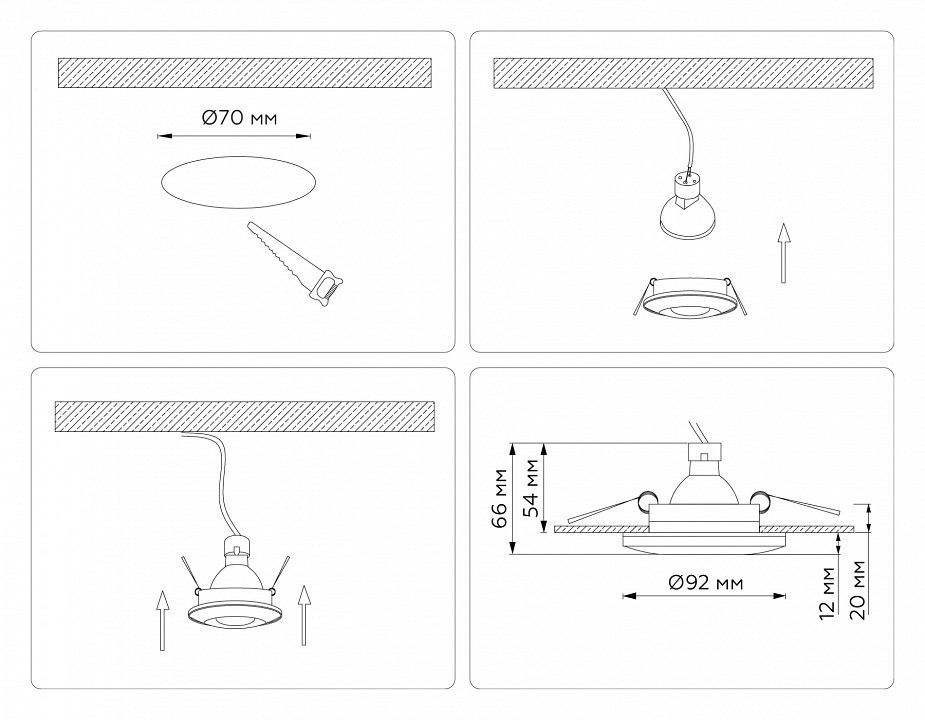 Встраиваемый светильник ambrella light tn tn3201