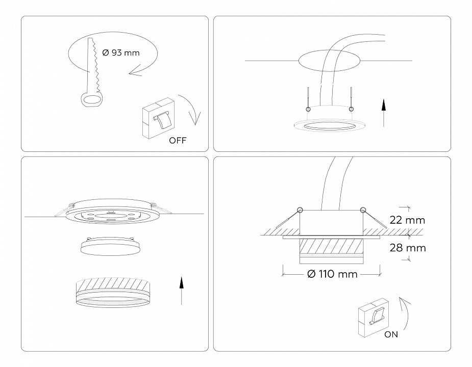 Встраиваемый светильник ambrella light tn tn5219