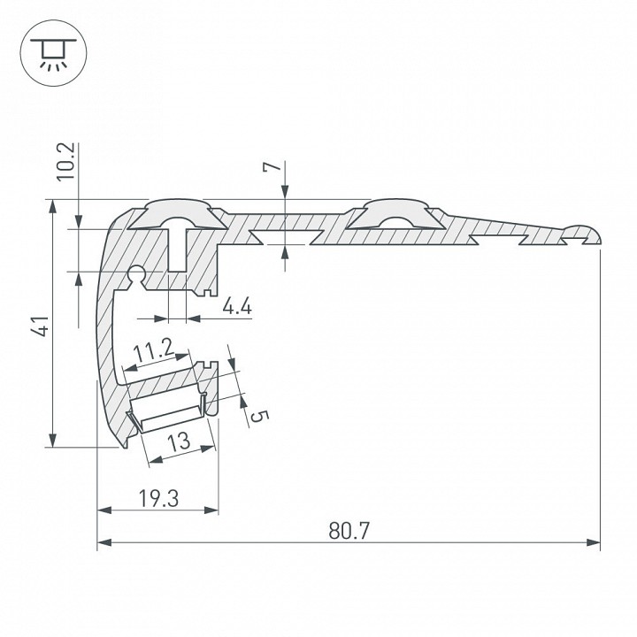 Профиль для ступеней arlight step-2000 black 018507