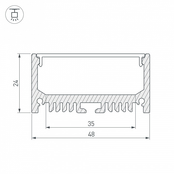 Профиль подвесной arlight arh-line-2448-2000 anod 018684