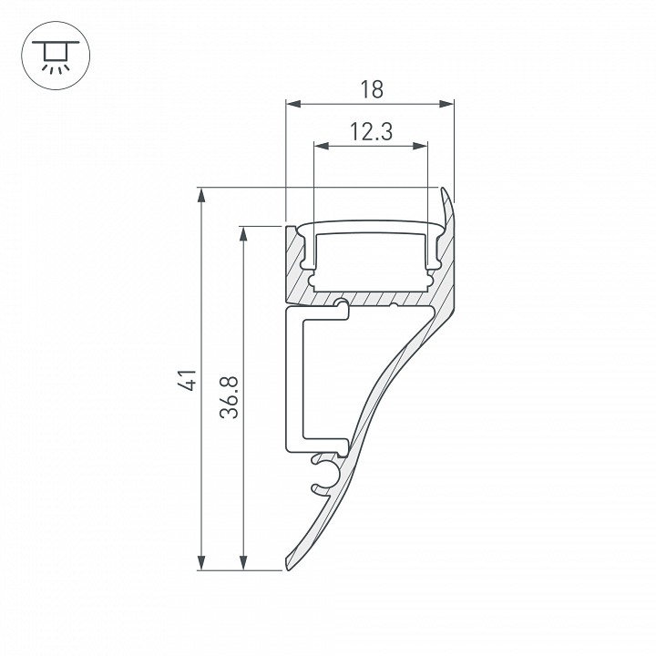 Профиль накладной arlight arh-con-2000 anod 018828