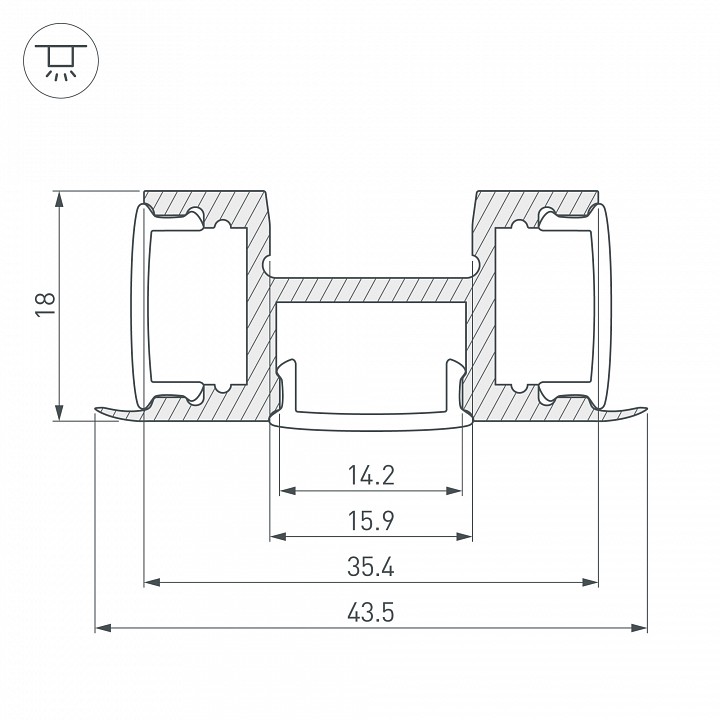 Профиль накладной тройной arlight arh-tri-d-2000 anod 018829