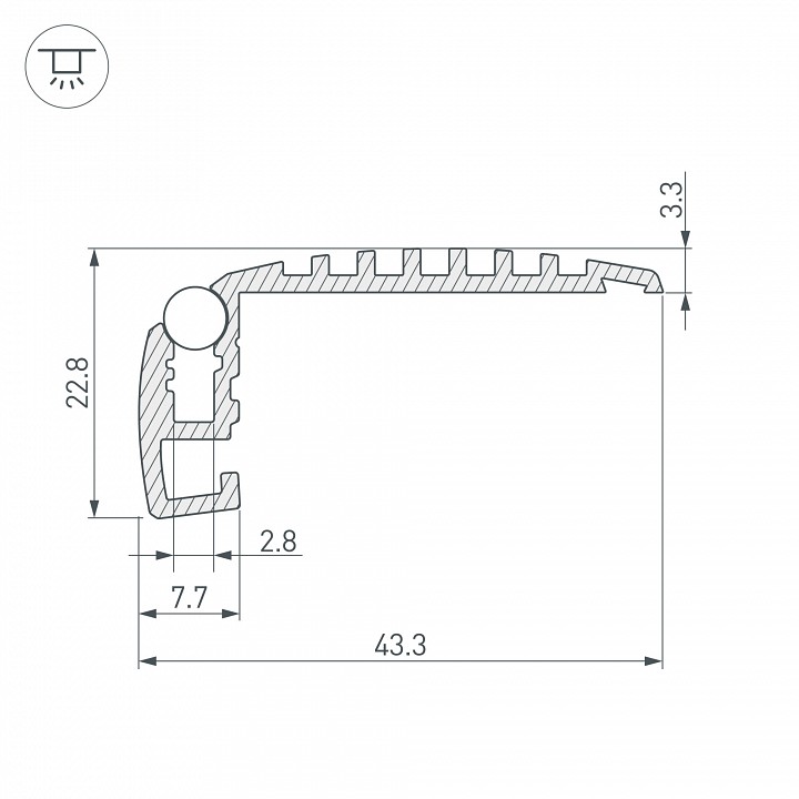 Профиль для ступеней arlight step-mini-2000 anod 019195