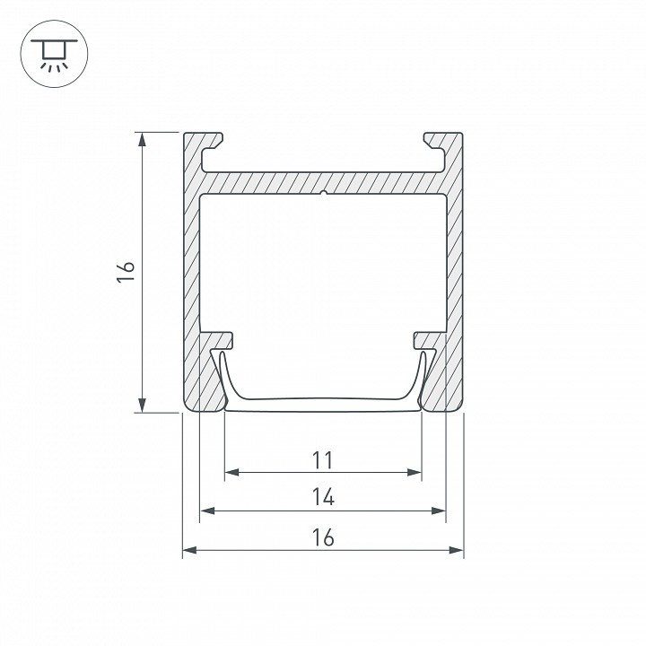 Профиль накладной arlight pds 23858