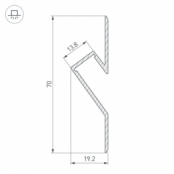 Профиль arlight arh-decore-s12-cave-f-2000 anod 023902