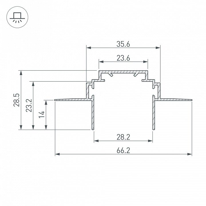 Профиль-держатель встраиваемый arlight pls 026459