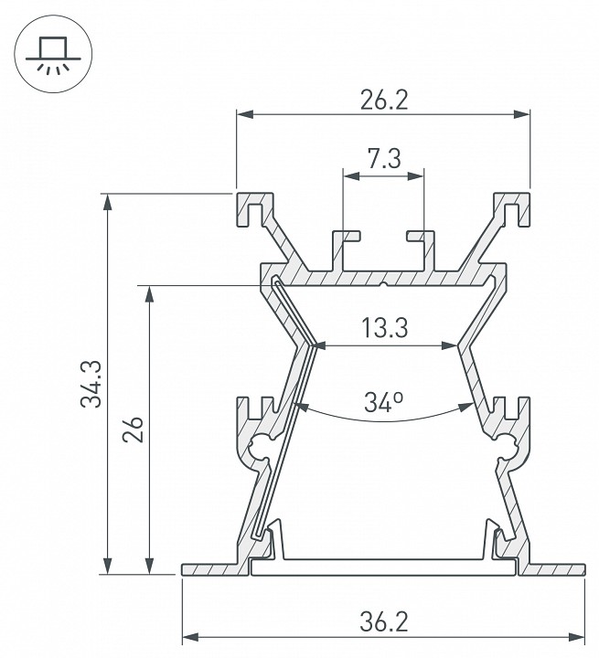 Короб встраиваемый arlight универсальный 027887