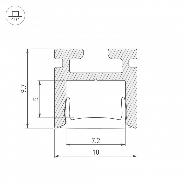 Профиль накладной arlight pik 029089