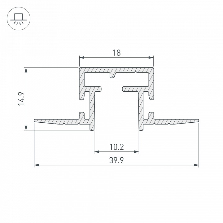 Профиль-держатель накладной arlight pik 29090