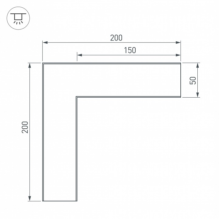 Соединитель угловой l-образный накладной arlight s-lux 030116