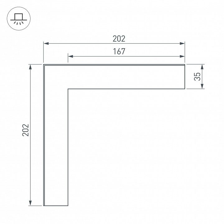 Соединитель угловой l-образный накладной arlight s-lux 030125