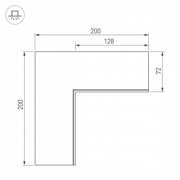 Соединитель угловой l-образный накладной arlight s-lux 030130