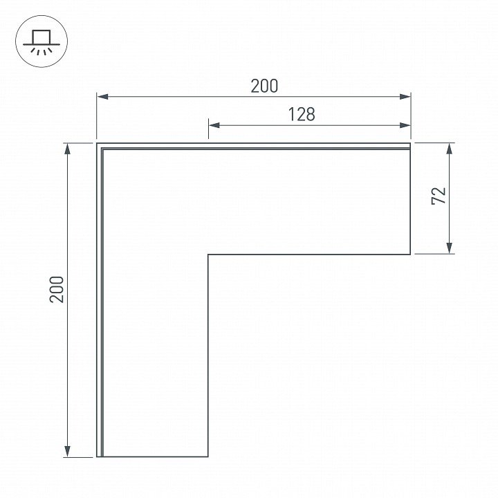 Соединитель угловой l-образный накладной arlight s-lux 030131