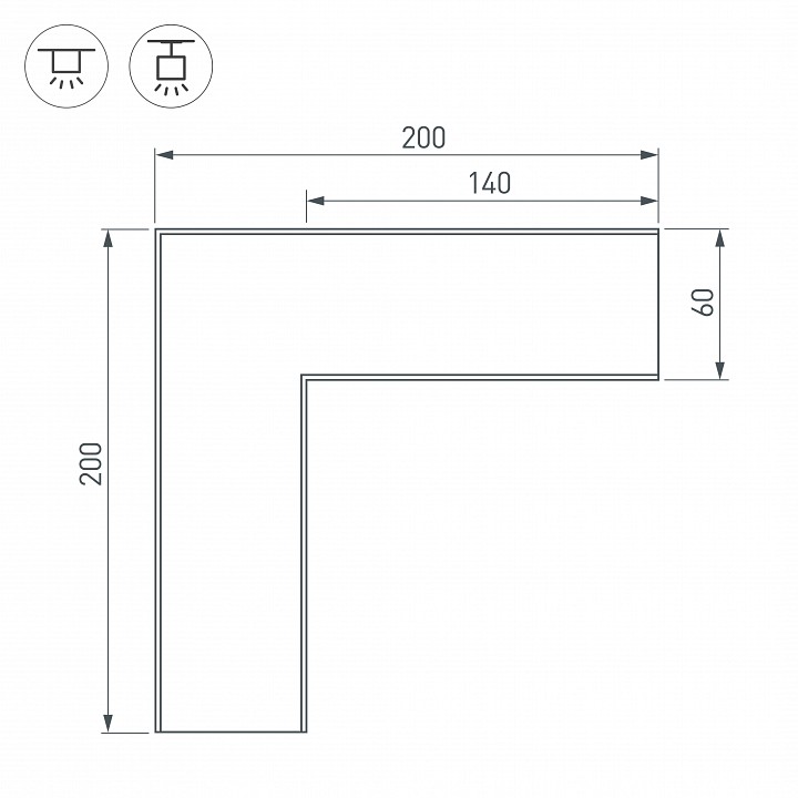 Соединитель угловой l-образный накладной arlight s-lux 030141