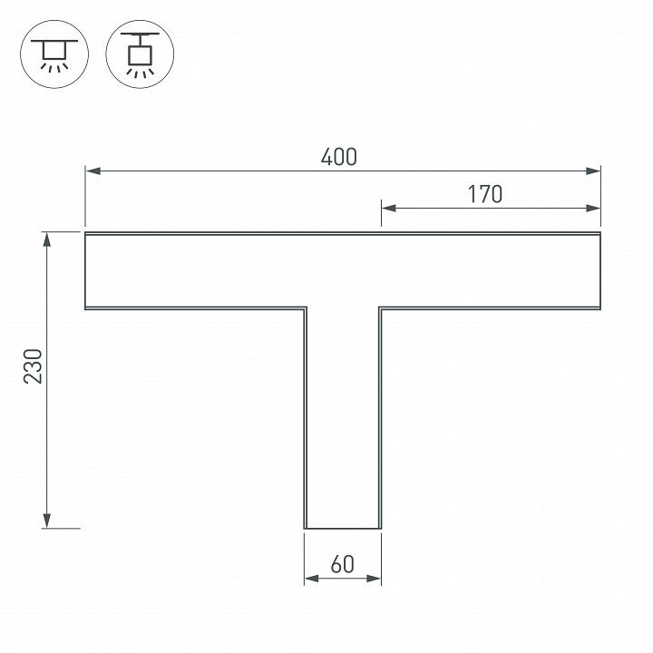 Соединитель угловой t-образный накладной arlight s-lux 030142