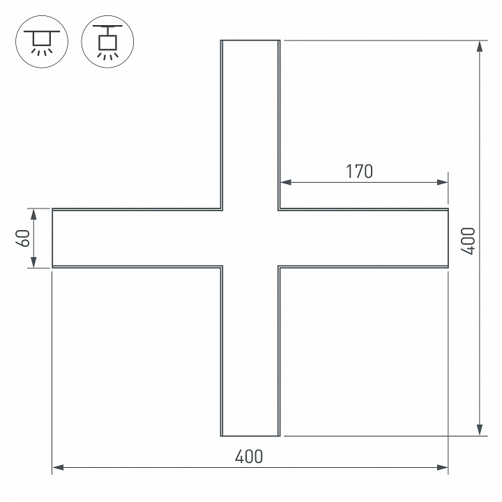 Соединитель угловой x-образный накладной arlight s-lux 030143