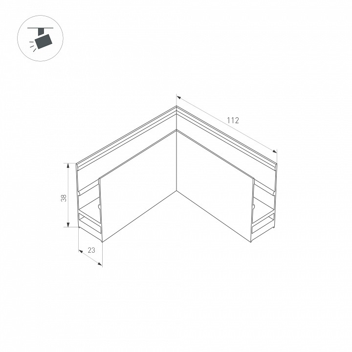 Соединитель угловой l-образный для треков накладных arlight mag-25 033247