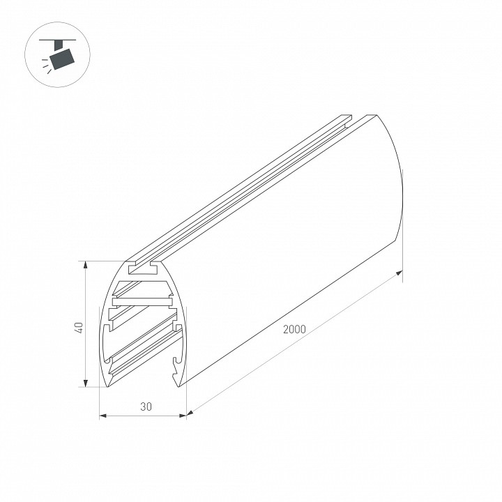 Трек накладной arlight mag-25 034228