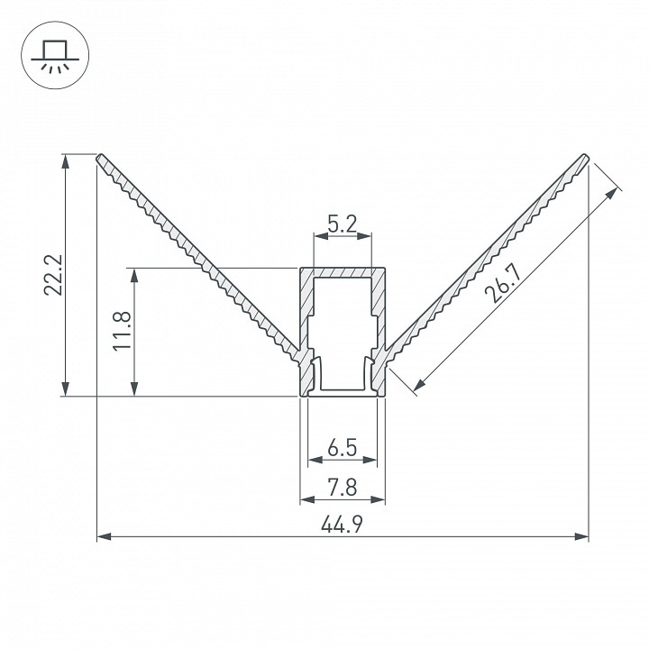 Профиль встраиваемый угловой внешний arlight arh-decore 034973