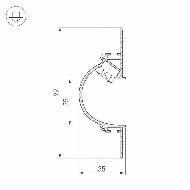 Профиль для карнизов arlight arh-ceil 034982