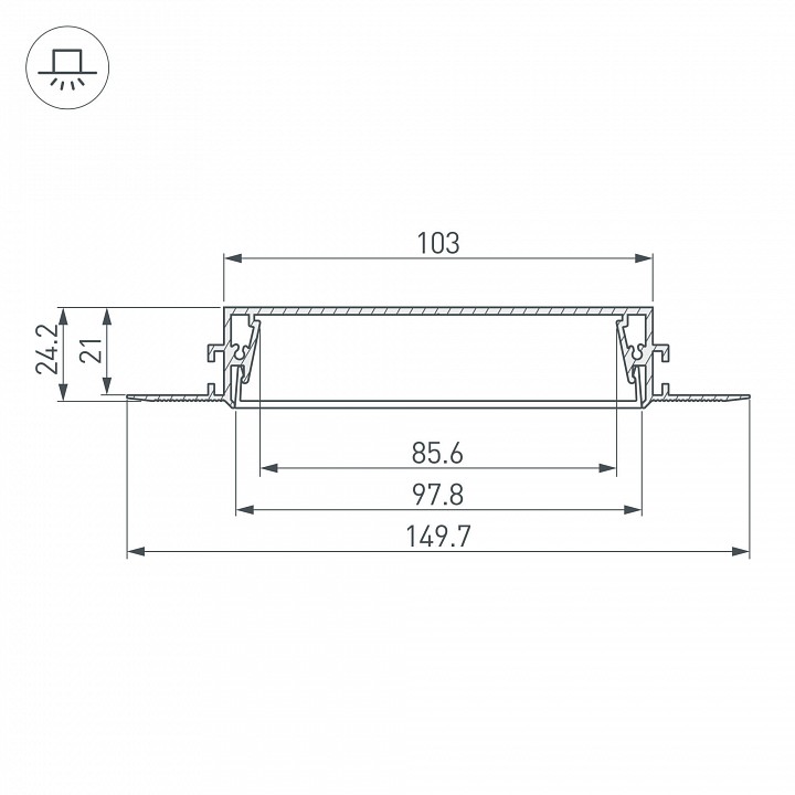 Профиль встраиваемый arlight sl-linia 034987