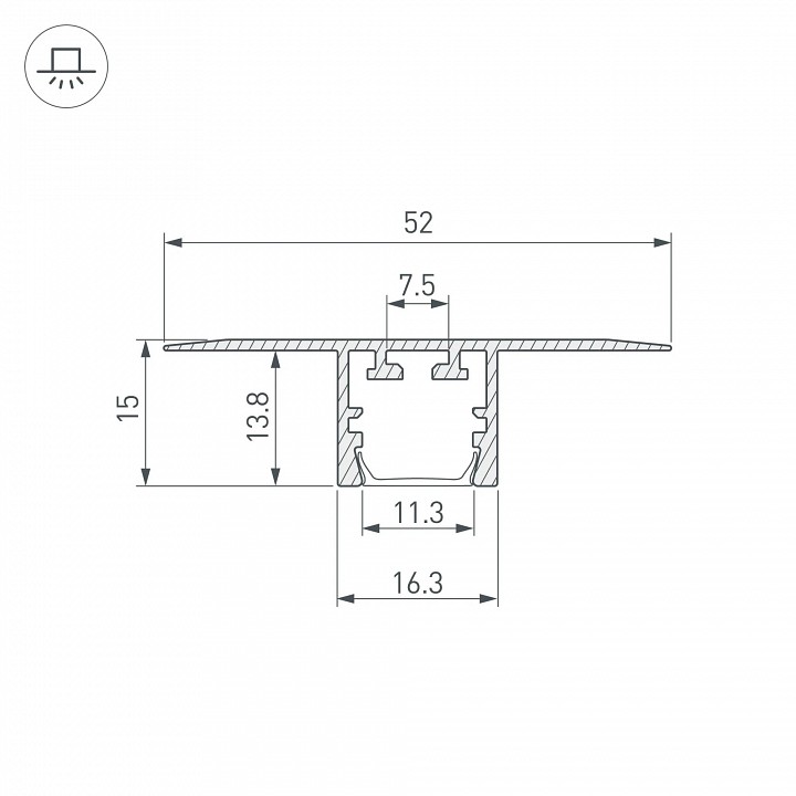 Профиль встраиваемый arlight pds 035014