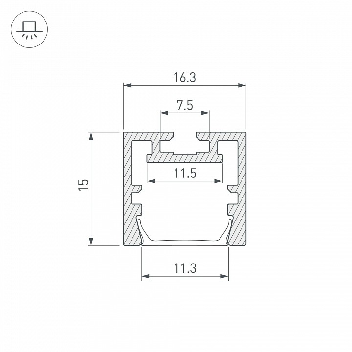 Профиль накладной arlight pds 035020