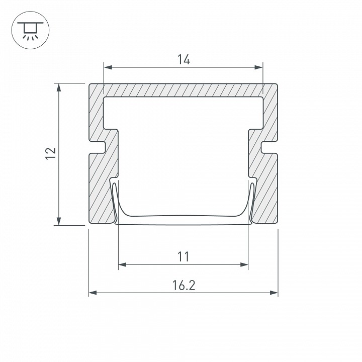 Профиль накладной arlight pds 035027