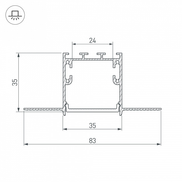 Профиль встраиваемый arlight sl-linia 036225