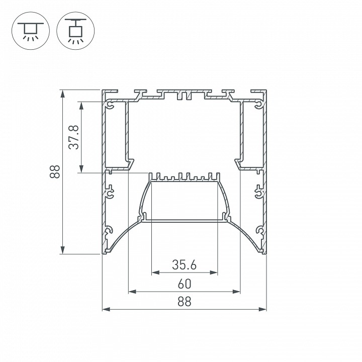 Профиль встраиваемый arlight arh-power 036363
