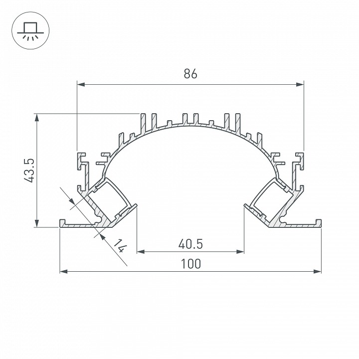 Профиль для карнизов arlight arh-dual 036364