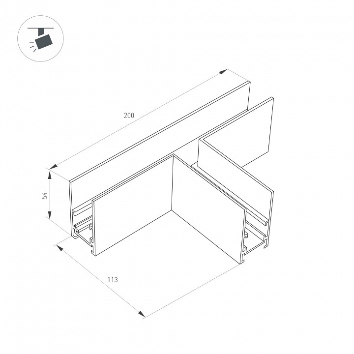 Соединитель t-образный для треков накладных arlight mag-orient 36807
