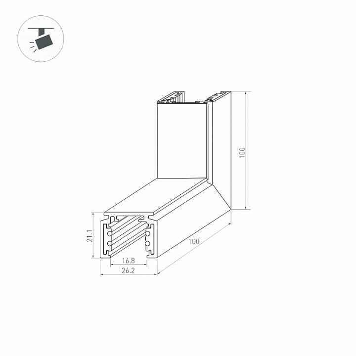 Соединитель угловой внешний для треков накладных arlight mag-orient 37326