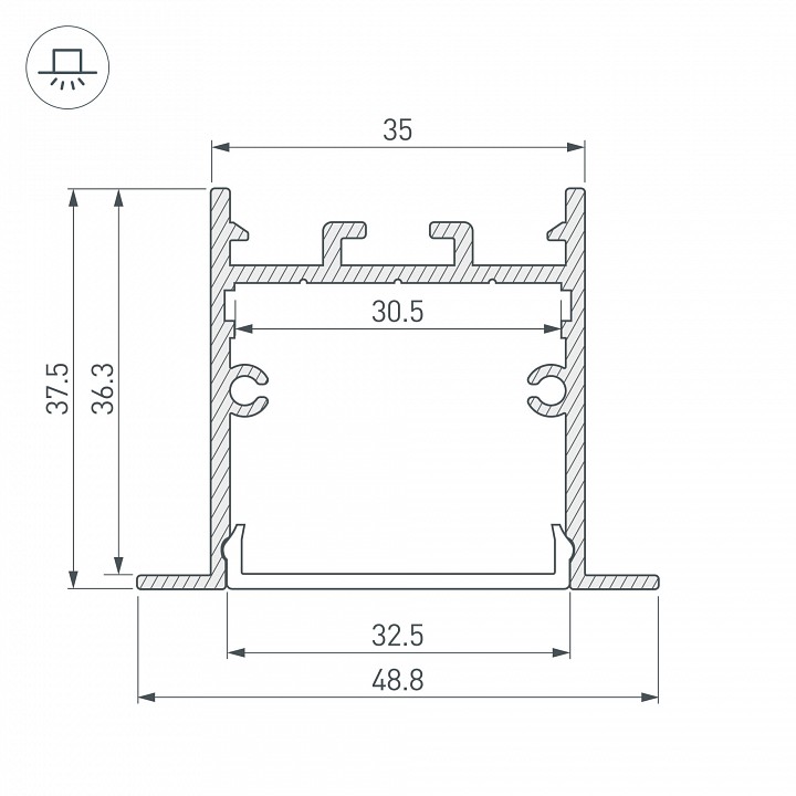 Профиль встраиваемый arlight sl-linia 039389