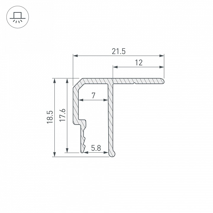 Профиль для установки натяжных потолков arlight stretch 039484