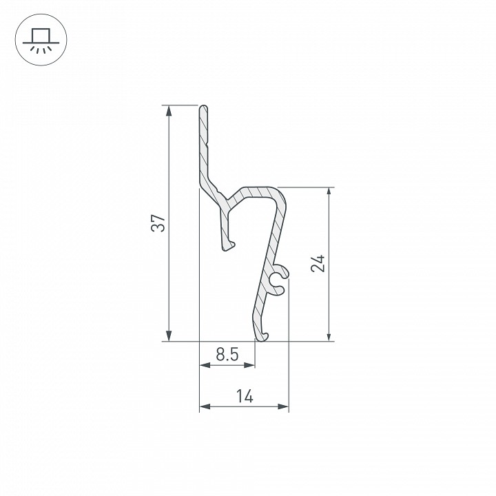 Профиль для установки натяжных потолков arlight stretch 39509