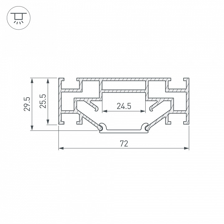 Профиль встраиваемый arlight stretch 40060