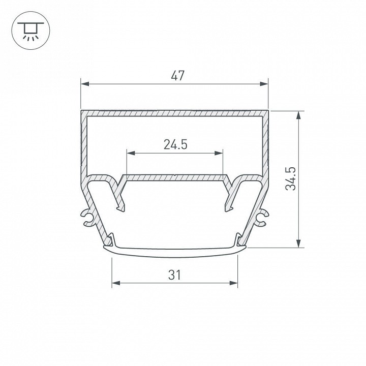 Профиль накладной arlight stretch 040699