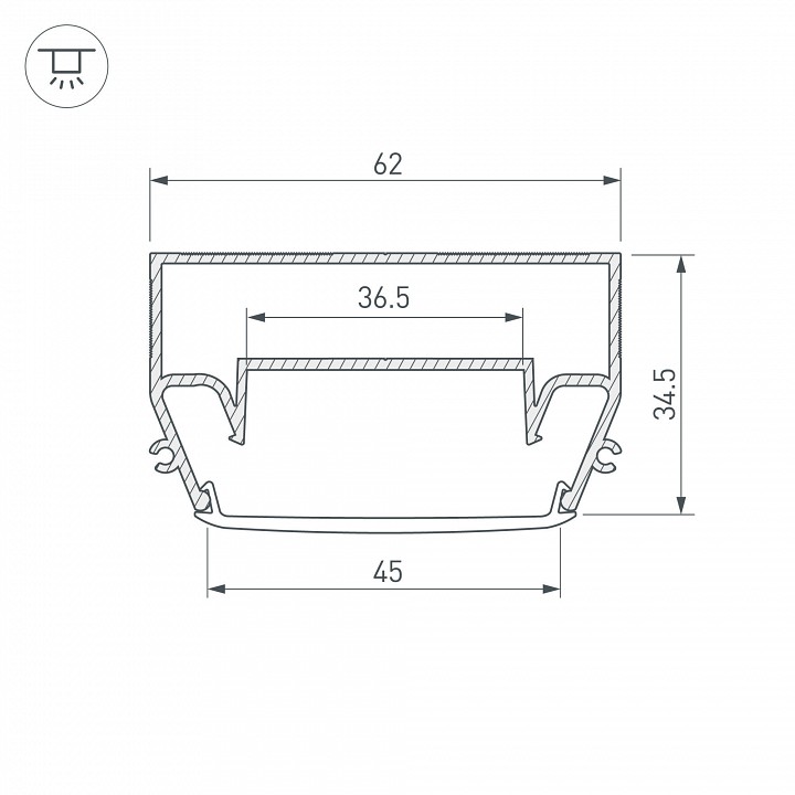 Профиль накладной arlight stretch 040700